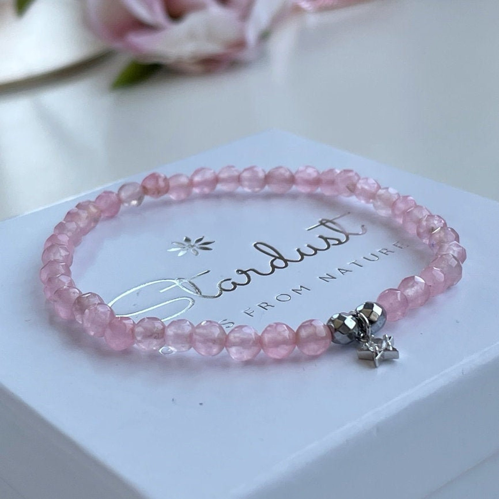 Rose quartz bracelet to attract love Outlet