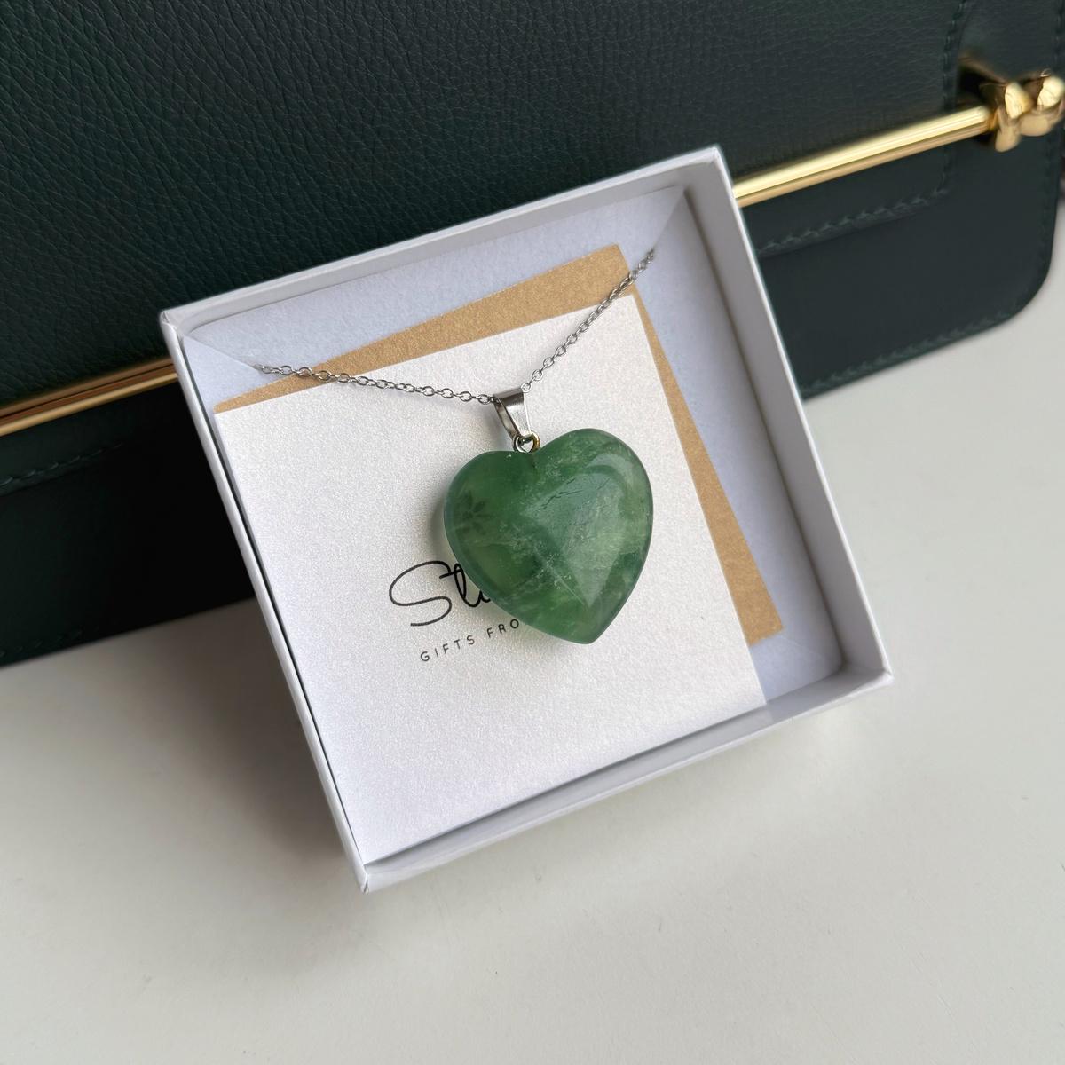 Pendentif Cœur En Fluorine / Fluorite - 15 Mm - Pierre Naturelle - Photo Contractuelle
