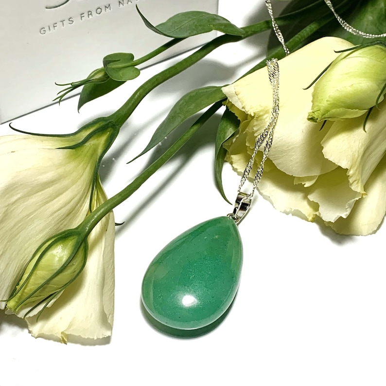 Green Jade Drop Pendant Chakra Healing Pendant Nephrite Etsy
