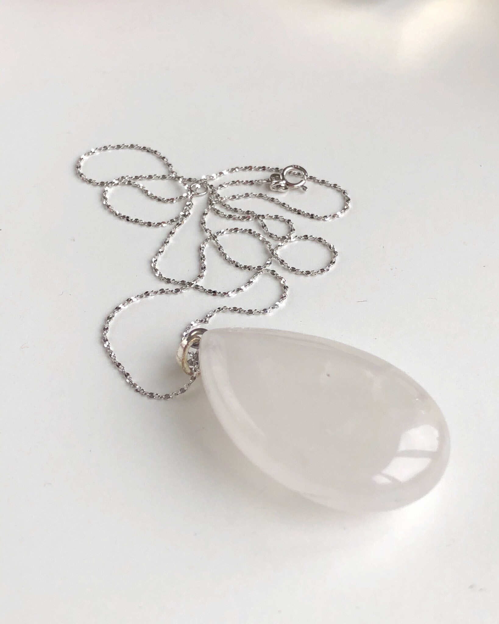 Clear Quartz Drop Pendant necklace Magical crystal necklace Etsy