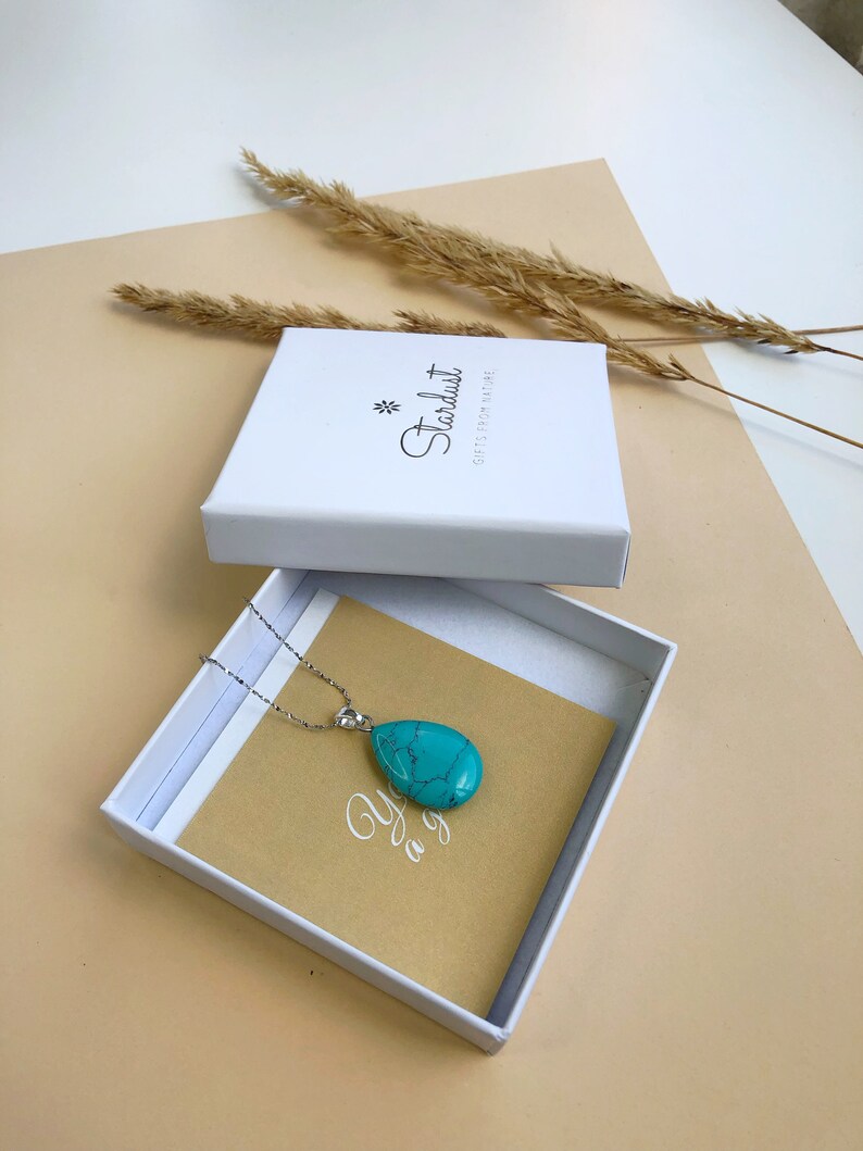 Turquoise Drop Pendant minimalist jewelry for women image 1