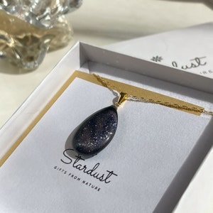 Blue Goldstone Pendant, Gold chain, Graduation gift, Natural Stone Jewelry, wedding jewelry