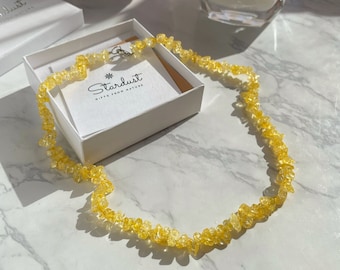 Tour de cou à puce Citrine naturelle, cadeau bijoux d'été pour femme, collier en cristal fait main