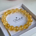 Natural unheated Citrine bead bracelet for women, natural yellow bracelet 10mm for her, luxury gift, anniversary gift for wife product logo
