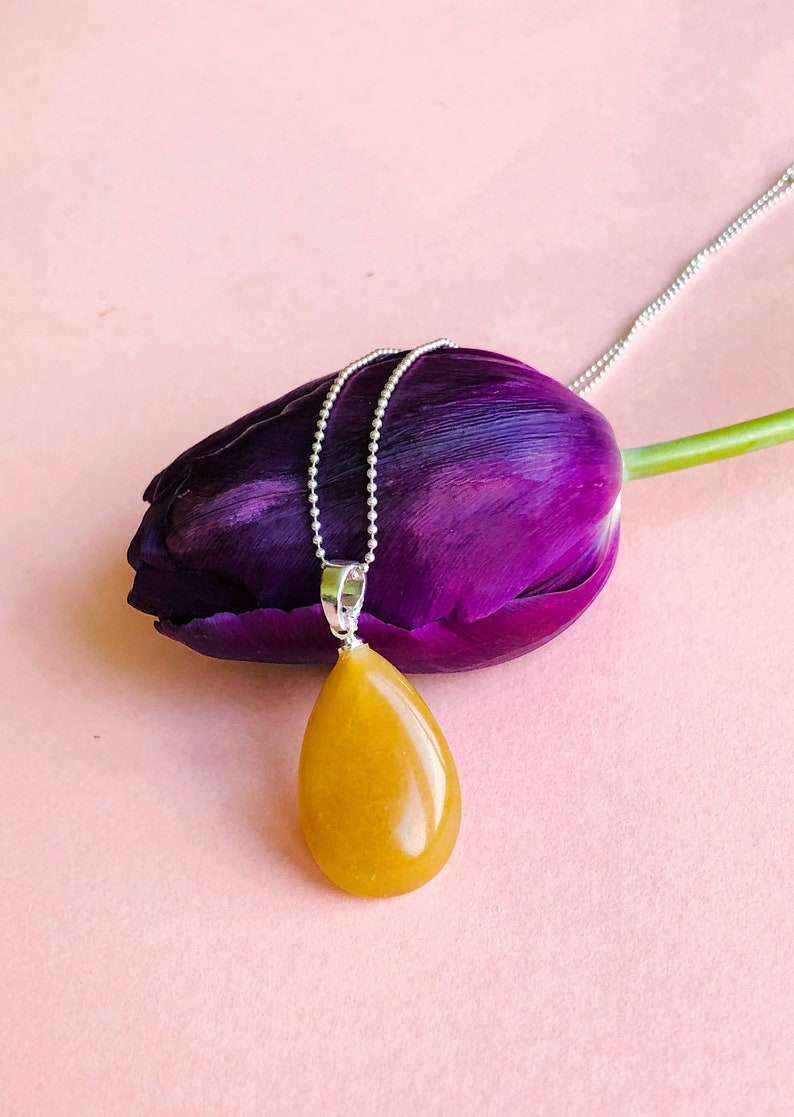 Yellow Jade Pendant Necklace Chakra Healing Pendant Gift for Etsy