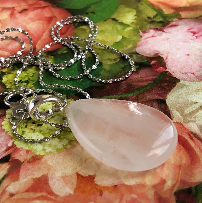 Clear Quartz Drop Pendant Necklace Natural Crystal Necklace Etsy