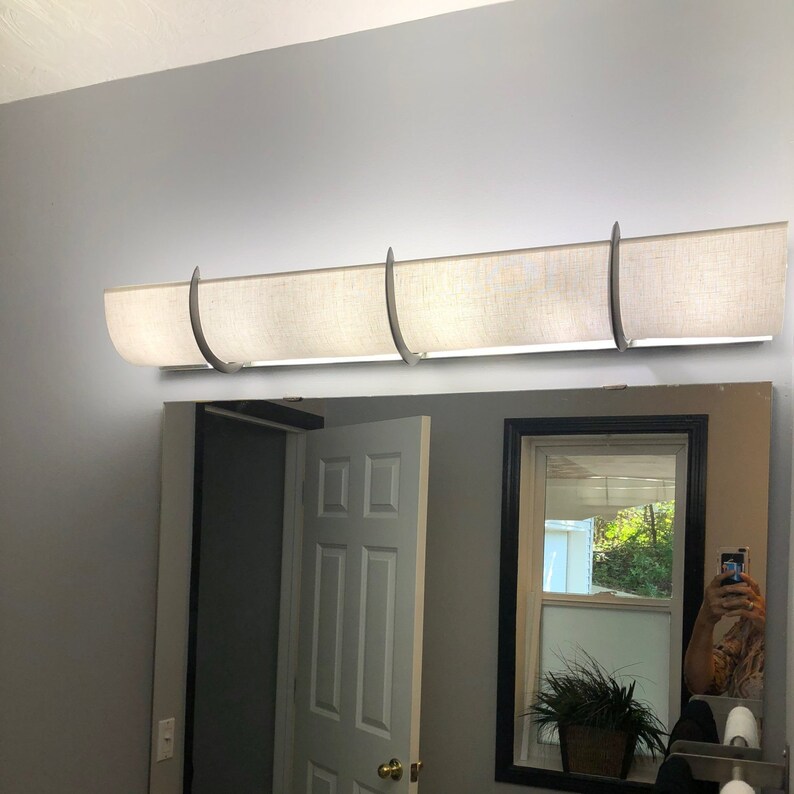 44 Linen Vanity Light Shade covers a 6 7 bare bulb Etsy