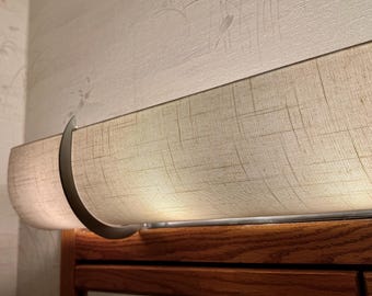 25" Cream Linen Vanity Light Shade, hides a 4 Bulb Light