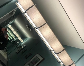50" Linen Light Shade Cover: Hollywood Vanity Light Update