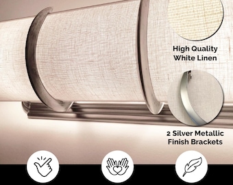 16" Linen Light Wrap: Hollywood Vanity Cover, Reduces Glare (1-2 Bulb Fixture)