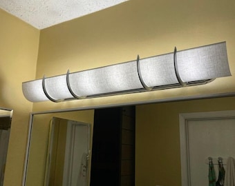50" Linen Light Wrap: Vanity Fixture Shade Update (For 8 Bulb Lights)