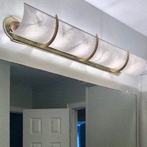 36"  - 6 Bulb Linen Shade with 3 brackets hides a Hollywood Light Fixture