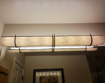 60” Smooth Shantung Kit, two fabric shades Upgrade a 10 bulb bath light fixture