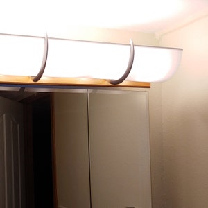 17 Smooth Bright White Shade Hides Hollywood Lights, for 2 to 3 bulb bath light fixture image 3