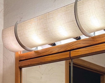 30" Linen Shade Hides Hollywood Lights, for 4-5 bulb bath light fixture