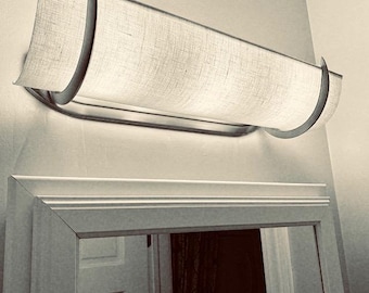 20" Linen Light Wrap: Hollywood Vanity Cover, Reduces Glare (2-3 Bulb Fixture)