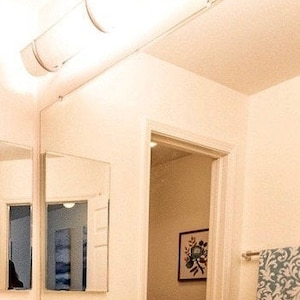 17 Smooth Bright White Shade Hides Hollywood Lights, for 2 to 3 bulb bath light fixture image 7