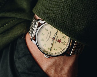 Mens Vintage watch - Raketa "Komandirskie", mens wrist watch, Unique watch, Mechanical watches, Gift for him, Soviet watch. Antique watch