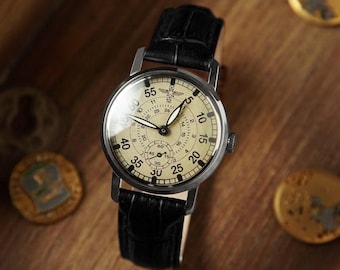 Personalized ZIM (ЗИМ) Pilot Watch for Men • Handcrafted • Custom Engraved Gift for Husband • Groomsmen Gift Set