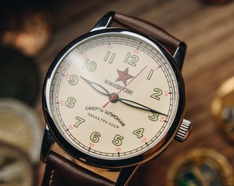 Vintage wrist watch - Raketa "Komandirskie", Antique gift. mens gift, Husband gift. Mens Mechanical watches. Watch sale. soviet watch.