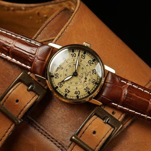 Rare Mens vintage  watches 3IM &quot;Aviation&quot; Personalized watch, Mens wrist watch, Quartz watch, Engraved watches. Mens gift, Gift for husband