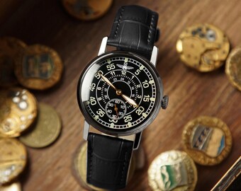 Reloj de hombre único grabado ZIM de los años 80, regalo personalizado para él, reloj de aniversario hecho a mano, diseño minimalista, regalo para novio