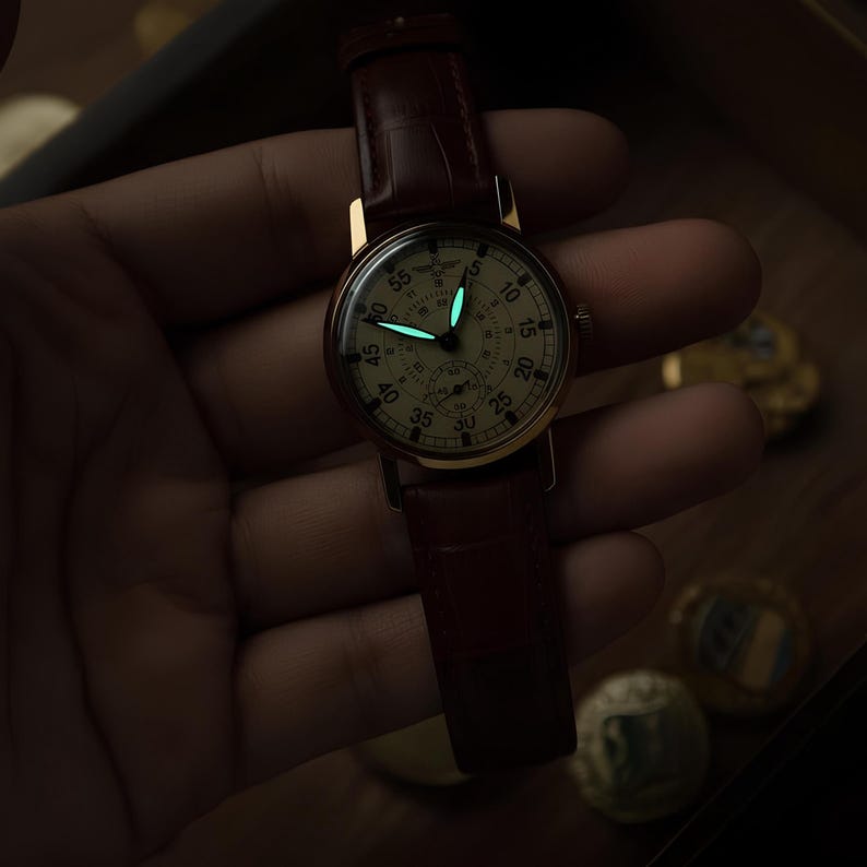Seltene Vintage Herrenuhr ZIM (ЗИМ) "Aviation-Heritage" Personalisierte Uhr, Geschenk für Mann / Freund Bild 5