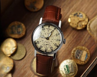 Vintage Men's wrist Watch “Aviation Heritage” by ZIM (ЗИМ) | Personalized Engraved Gift for Men, Unique Style Watch