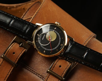 Montres vintage uniques - Raketa Kopernik (COPERNICUS), cadeau unique, montre homme lune, montre mécanique vintage, cadeau pour lui, montre cadeau