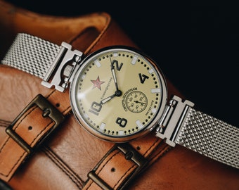 Very rare Vintage watch Molnija "Komandirskie" Mens wrist Mechanical watches, Vintage Pocket watch. Large watch, Gift for him, Vintage shops