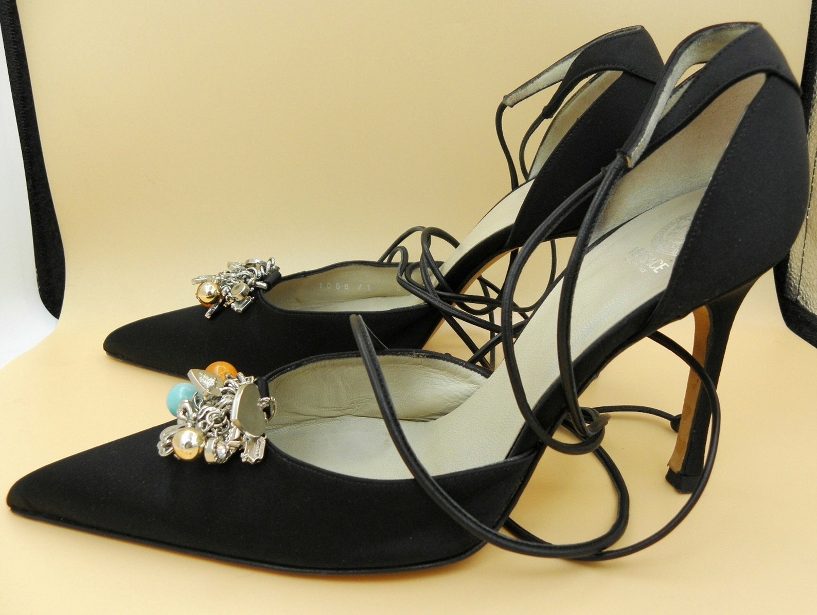 versace heels with logo