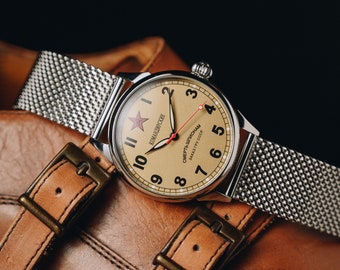 Rare military mens wrist watch - Raketa "Komandirskie" Mechanical watches. mens gift, gift for boyfriend. Antique  watch , Soviet watch