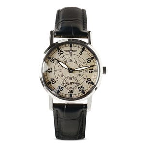 Personalized ZIM (ЗИМ) Pilot Watch for Men • Handcrafted • Custom Engraved Gift for Husband • Groomsmen Gift Set Black Leather