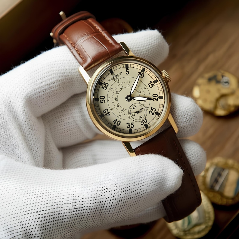 Engraved Rare Men's watch ZIM (ЗИМ) "Aviation" 1980s Vintage Dial, Personalized Wristwatch, Gift for Him / Husband / Boyfriend image 3
