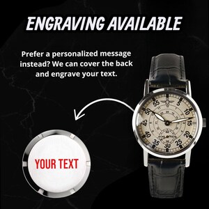 Rare Vintage "ZIM" (ЗИМ) Pilot Watch 1980s • Aviation Wristwatch • Engraved Men’s Watch • Collectible • Personalized Gift for him image 4