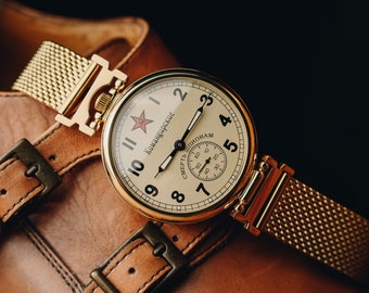 "Molnija ""Komandirskie" eine einzigartige Uhr. Armband Mechanische Uhr, Vintage Taschenuhr. Herrenuhr, Geschenk für Ihn. "