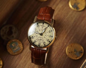 RARE Vintage Men’s Watch ZIM "Aviation" – Engraved Personalized Wristwatch, Custom Gift for Him or Boyfriend / Dad