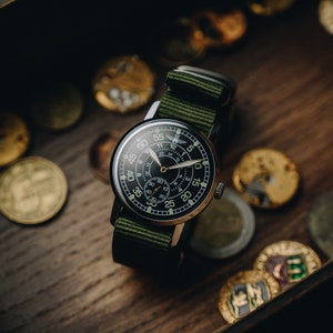 Vintage military watch ZiM Aviation. Vintage watch, Wrist watch, Mechanical watch, Mens watch, Gift for him, Military watch. Airforce watch image 3