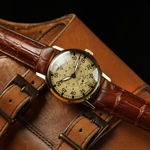 Rare montre vintage pour homme ZiM « Aviation », montre-bracelet pour homme, montre mécanique, montres anciennes, cadeau pour homme, cadeau personnalisé