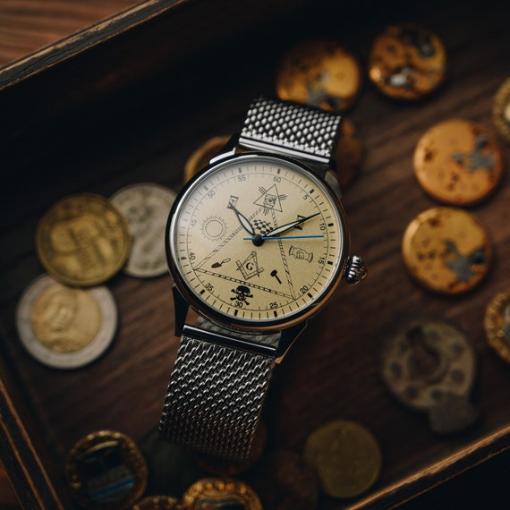Vintage watches Masonic Raketa , Mechanical wrist… - image 3