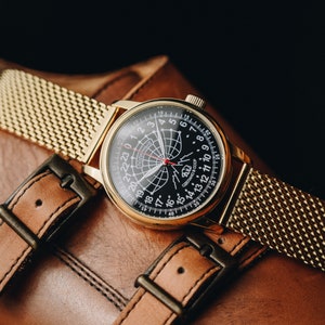 Very rare Mens wrist watch Polar 24 Hour, Automatic Vintage watch Military watches, Mens wrist watch, Mechanical watch Gift for men