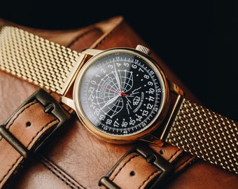 Very rare Mens wrist watch Polar 24 Hour, Automatic Vintage watch Military watches, Mens wrist watch, Mechanical watch Gift for men