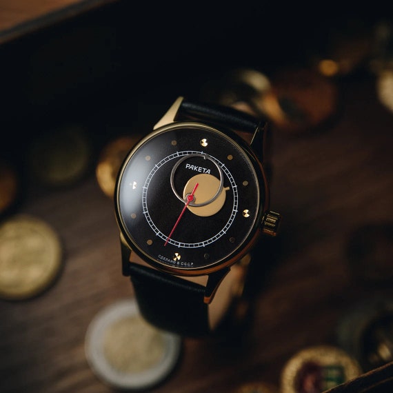 Montre Vintage Raketa Copernicus 2609 Mécanique Homme - Restaurée, Boîtier 40mm Or - USSR Années 80