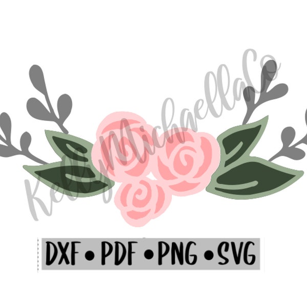 Layered Flower SVG, Cut File, Laser, Glowforge, Cricut, Cameo, Silhouette, PNG, PDF, dxf, Name Round Flower, Digital File, Floral svg, file