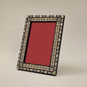 Mother of Pearl Mosaic Picture Frame: Handcrafted Beech Wood Inlay (9.45"x7.4")