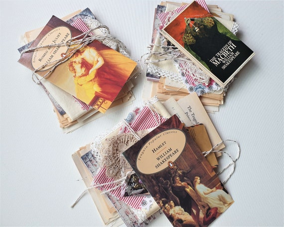 10pcs Literature Note Paper Mini Sample Vintage Art Junk Journal  Scrapbooking Student Memo Whale Word / Notebooks & Writing Pads