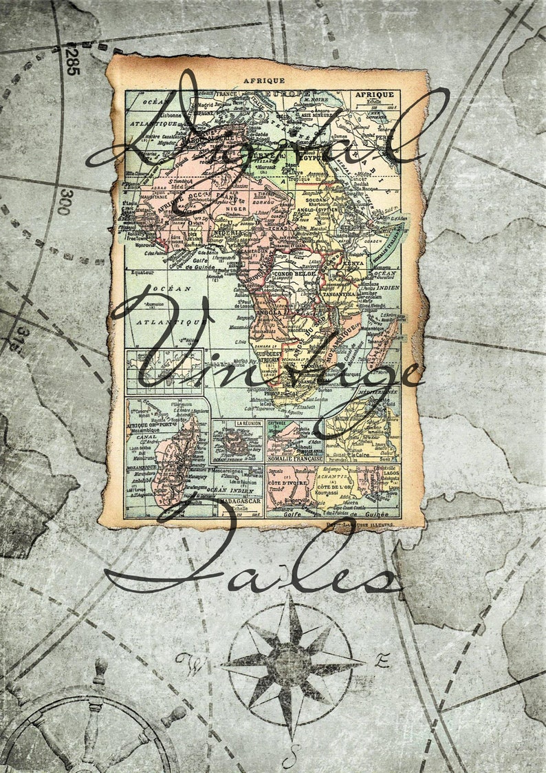 Vintage World Maps Printable Digital Kit of 6 Files A4 - Etsy