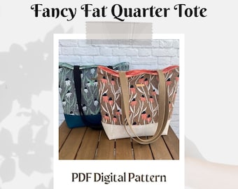 Tote Bag Pattern | Beginner Friendly Tote Bag Pattern | Tote Bag PDF Pattern | Handbag Pattern | Fancy Fat Quarter Tote | Fat Quarter