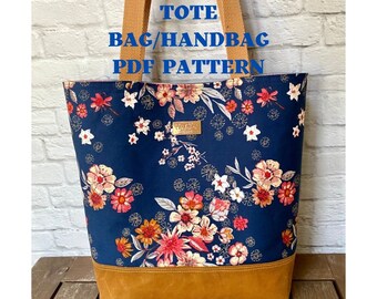 Tote Bag Muster | Anfängerfreundliche Tragetasche Muster | Tote Bag PDF Schnittmuster | Handtasche Muster | Ausgefallene Fat Quarter Tasche | Fat Quarter