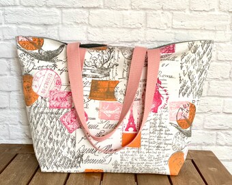 Fourre-tout Paris en toile de coton, voyage, travail, épicerie, sac pour bébé, cadeau pour maman